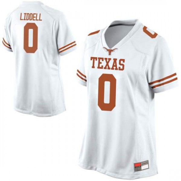 Women Texas Longhorns #0 Gerald Liddell Replica High School Jersey White